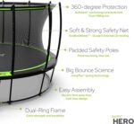JumpFlex HERO 14 Backyard Outdoor Trampoline for Kids with Net & Ladder - Image 7