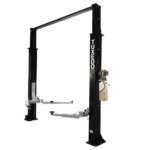 Asymmetric 2 Post Car Lift Clear Floor 9,000 lbs. Capacity Heavy Duty in Black - Image 3