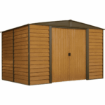 Arrow 10 ft. x 8 ft. Woodridge Shed – Durable Metal Storage with Woodgrain Finish