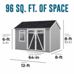 Heartland Coronado 12-ft x 8-ft Gable Style Wood Outdoor Storage Shed with Windows and Doors - Image 4