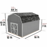 Hudson 12 ft. W x 16 ft. D Wood Storage Shed - Image 6