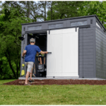 Modernist 10 ft. x 7 ft. Barn Door Storage Shed Suncast - Image 7