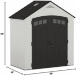Suncast Vista 7 ft. x 4 ft. Resin Standard Modern Storage Shed with Floor Kit - Image 7