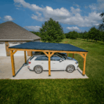 Backyard Discovery Kingsport 20′ x 20′ Cedar Wood Carport with Steel Roof - Image 3