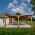 Backyard Discovery Kingsport 20′ x 20′ Cedar Wood Carport with Steel Roof - Image 9