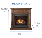 Duluth Forge Full Size Dual Fuel Ventless Gas Fireplace With Mantel – 32,000 BTU, Remote Control, Walnut Finish – Model# FDI32R-M-WN - Image 6