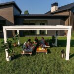 14×10 Windham Modern Steel Pergola With Sail Shade Soft Canopy - Image 9