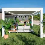 14×10 Windham Modern Steel Pergola With Sail Shade Soft Canopy - Image 10