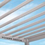 14×10 Windham Modern Steel Pergola With Sail Shade Soft Canopy - Image 13