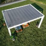 14×10 Windham Modern Steel Pergola With Sail Shade Soft Canopy - Image 15