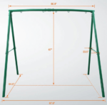 440lbs Extra Large Metal Swing Frame with 5 Hanging Hooks, Heavy Duty A-Frame Swing Stand - Image 6