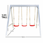 Sports power Vinyl-Covered Wood Swing Set – Classic & Durable for Outdoor Fun - Image 9