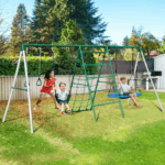 Swing Sets with Saucer Swing,Belt Swing,Trapeze Bar,Climbing Rope,Climbing Ladder - Image 3