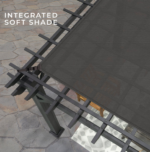 Stratford 14 Ft. X 10 Ft. Black Steel Traditional Pergola with Sail Shade Soft Canopy - Image 7