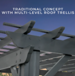 Stratford 12 Ft. X 10 Ft. Black Steel Traditional Pergola with Sail Shade Soft Canopy - Image 5