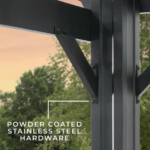 Stratford 12 Ft. X 10 Ft. Black Steel Traditional Pergola with Sail Shade Soft Canopy - Image 6